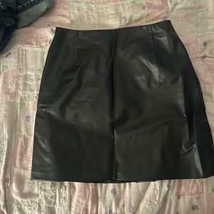 leather mini skirt. perfect for going out in.